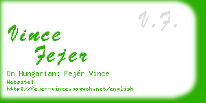 vince fejer business card